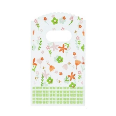 Пакет "Цветы" с вырубной ручкой, 9*15 см